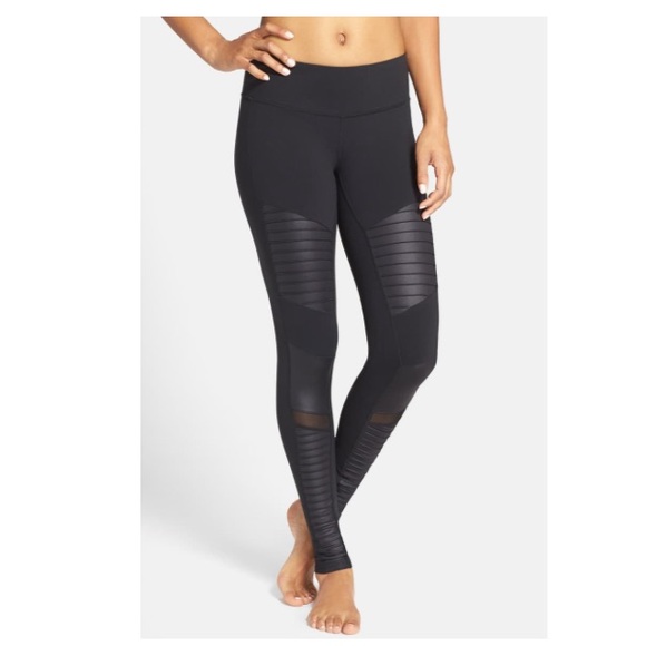 ALO Yoga Pants - ALO BLACK MOTO LEGGING